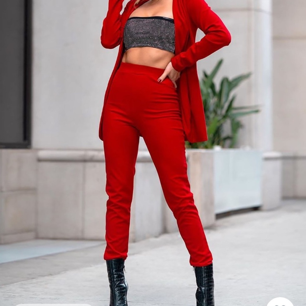 Red Suit, pants with matching blazer